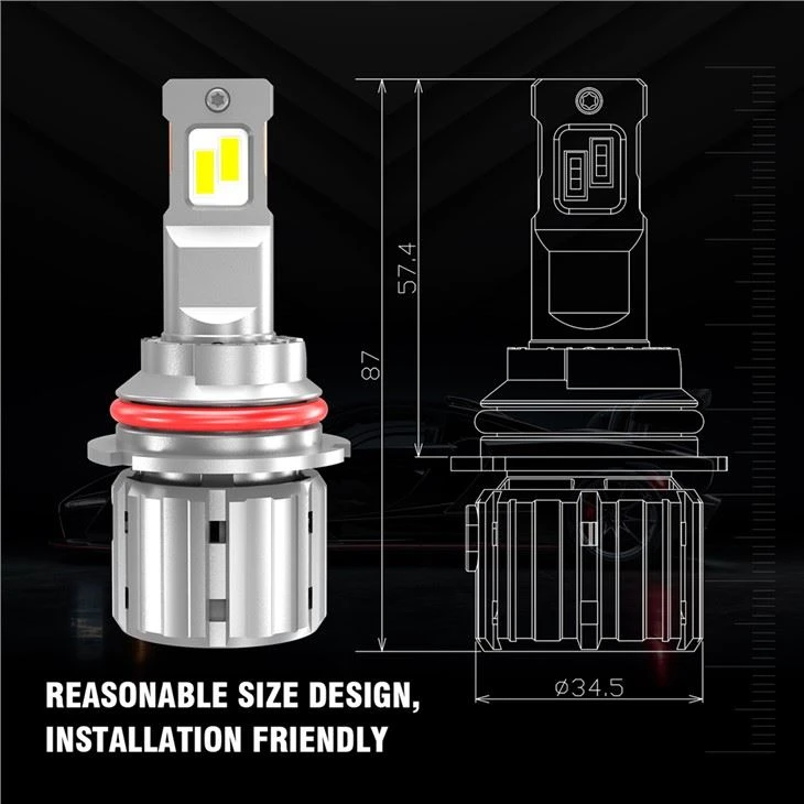 Automotive Parts High Brightness LED Headlight 12000LM 12V 65W 9007
