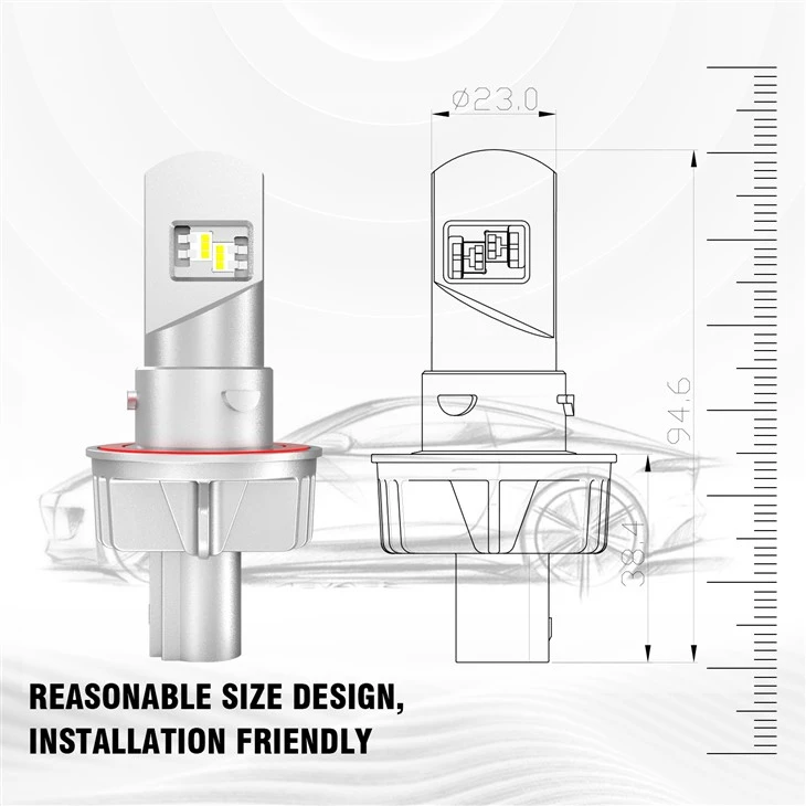 AC DC Compatible 24V LED Headlight For Car Truck Fog Light 360 Degree